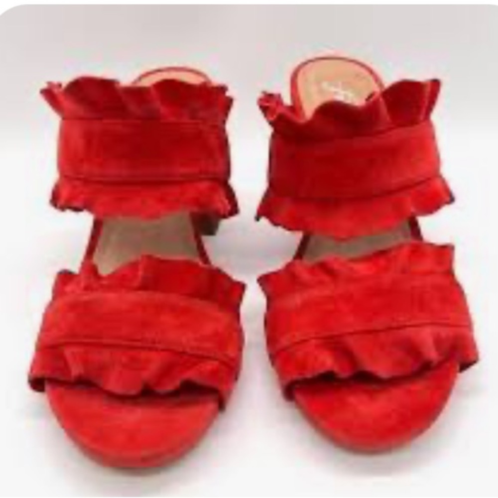 Free People Rosie Ruffle Red Sandals - Picture 4 of 5